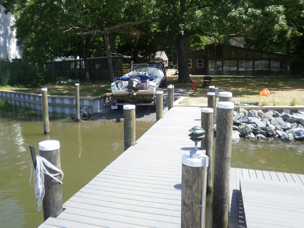 Shoreblock ® boat ramp, vinyl sheetpile bulkhead Richmond VA